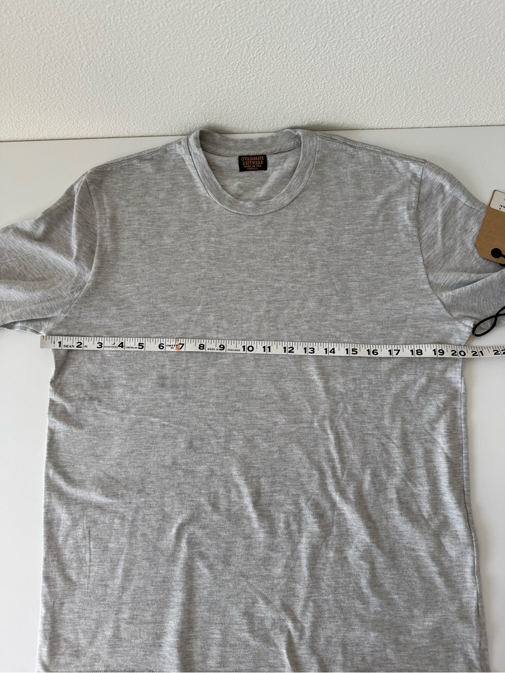 NWT Civilianaire Heather Gray Slub Cotton Long Sleeve Crewneck Shirt Men’s Small - Picture 8 of 9